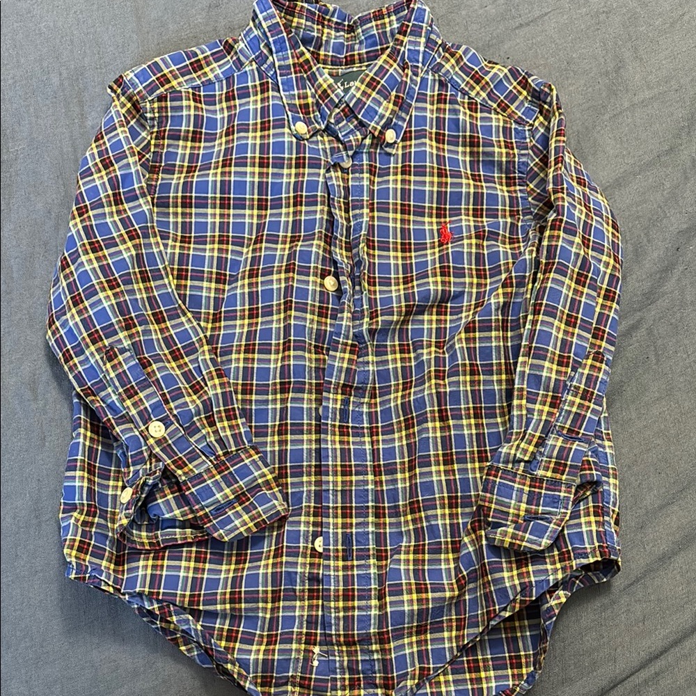 3T Polo by Ralph Lauren Blue Plaid Shirt